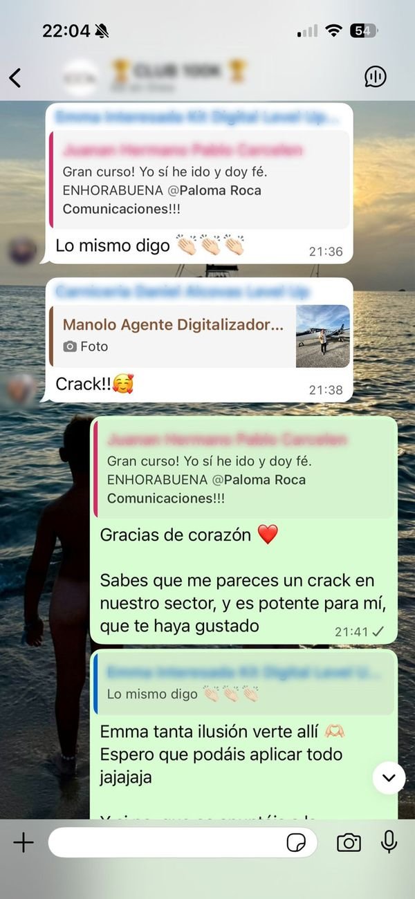 Testimonio de una alumna por mensaje directo
