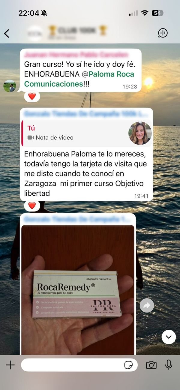 Testimonio de una alumna por mensaje directo